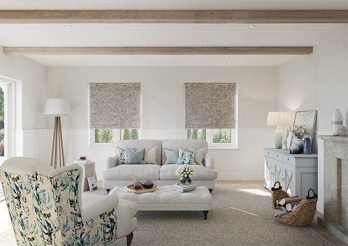 Crushed Velvet, Champagne - Roman Blind - Image 8